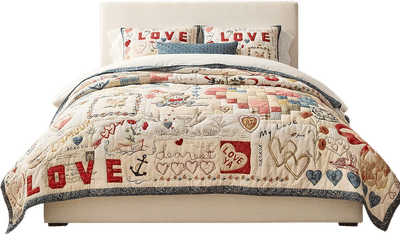 Devin Embroidered Love Quilt