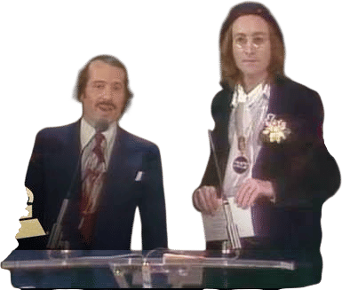 Paul Simon and John Lennon co-presenting at the 17th GRAMMYS  (1975)