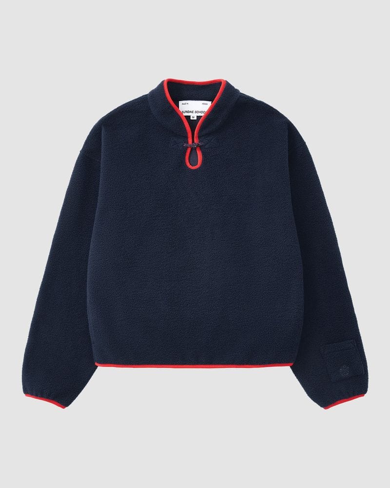 NAVY TEARDROP KNOT FLEECE