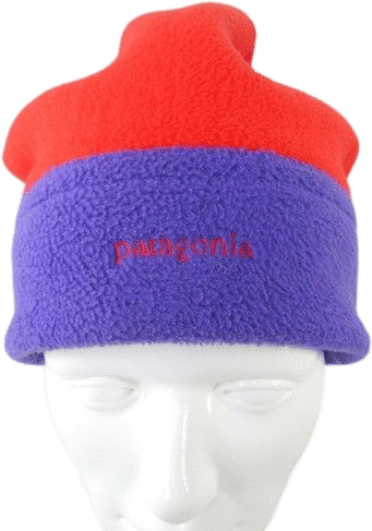 Vintage 1990 Patagonia Synchilla Fleece Beanie Winter Hat One Size Purple/Red