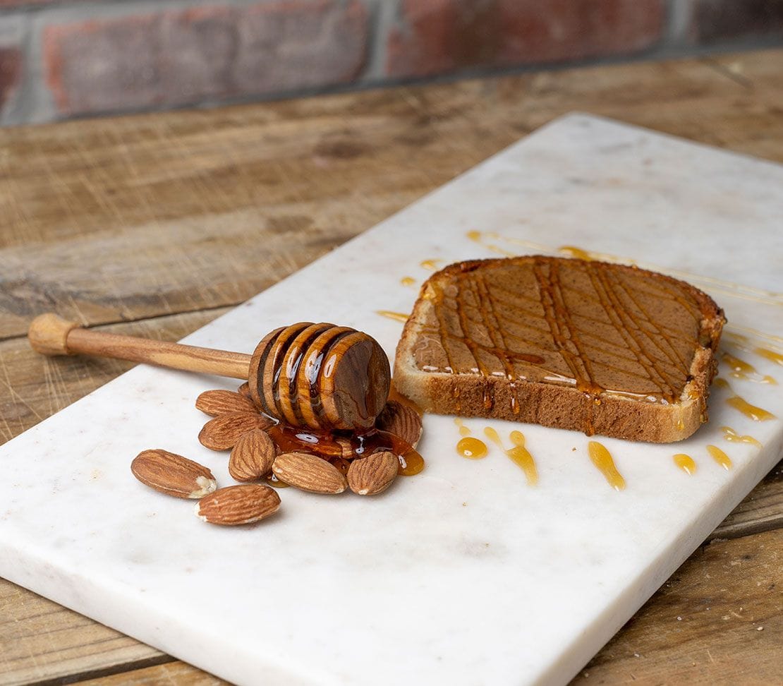 Almond butter toast with honey