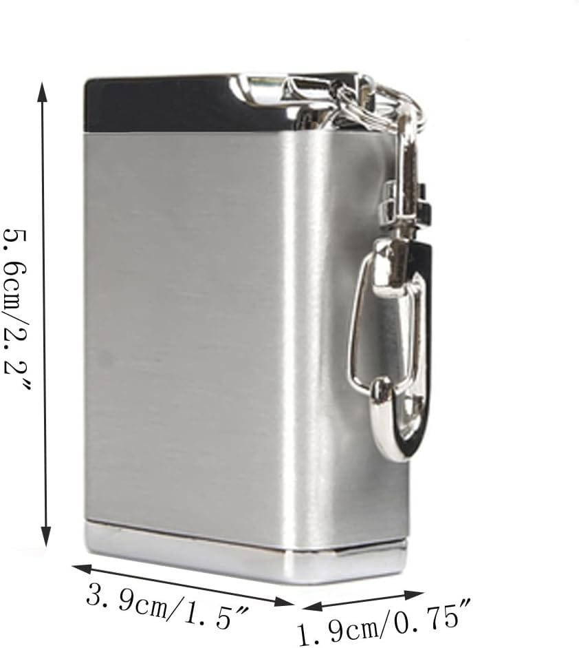 portable ashtray w/ lid (rectangular, silver)