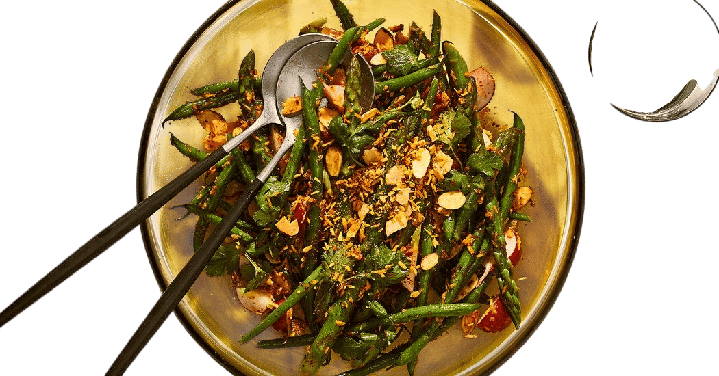 Ottolenghi Crispy Coconut, Asparagus and Green Bean Salad