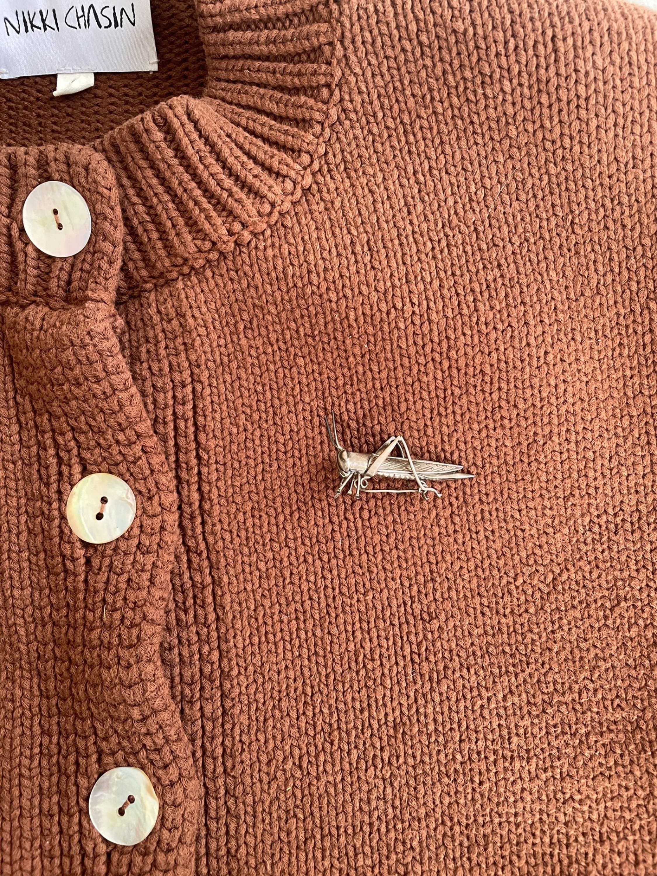 Sterling Silver Cricket Brooch