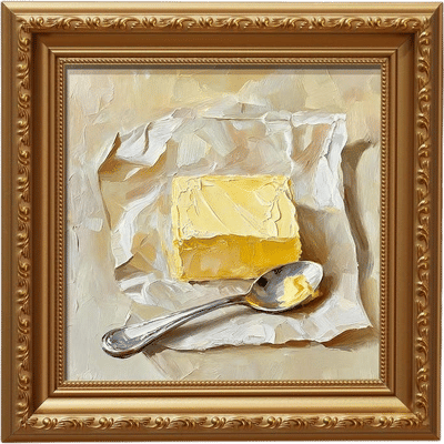 Small Framed Hand-painted Oil Painting, Butter