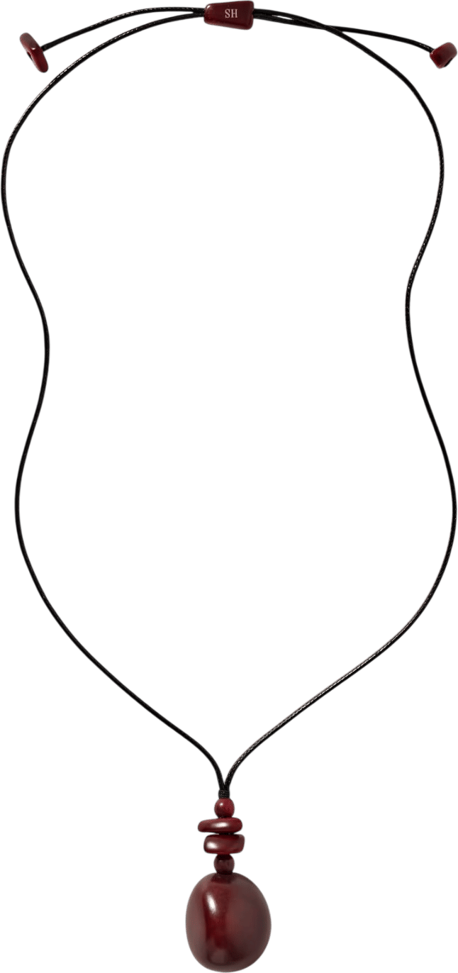 The Pendant Tagua and Leather Necklace