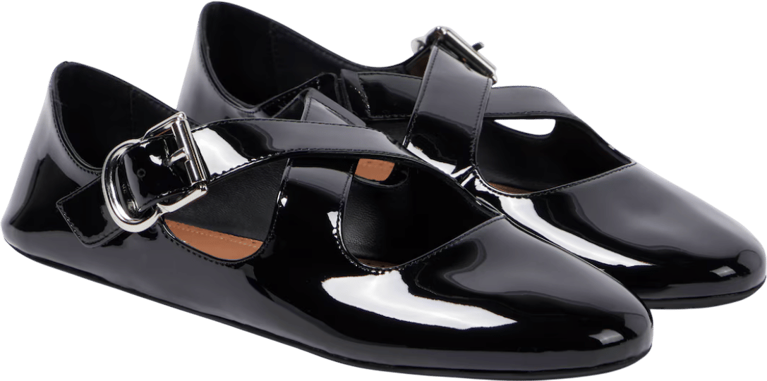 Alaïa Patent Cross Flats