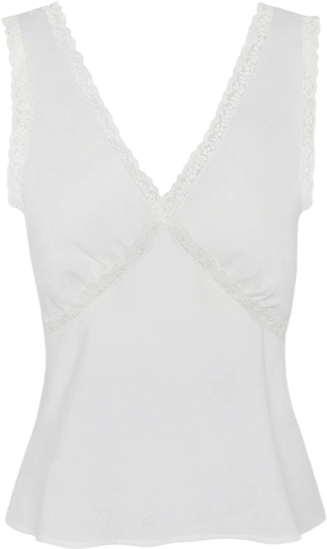 Cou Cou Intimates The Iris Tank: White Cotton Voile