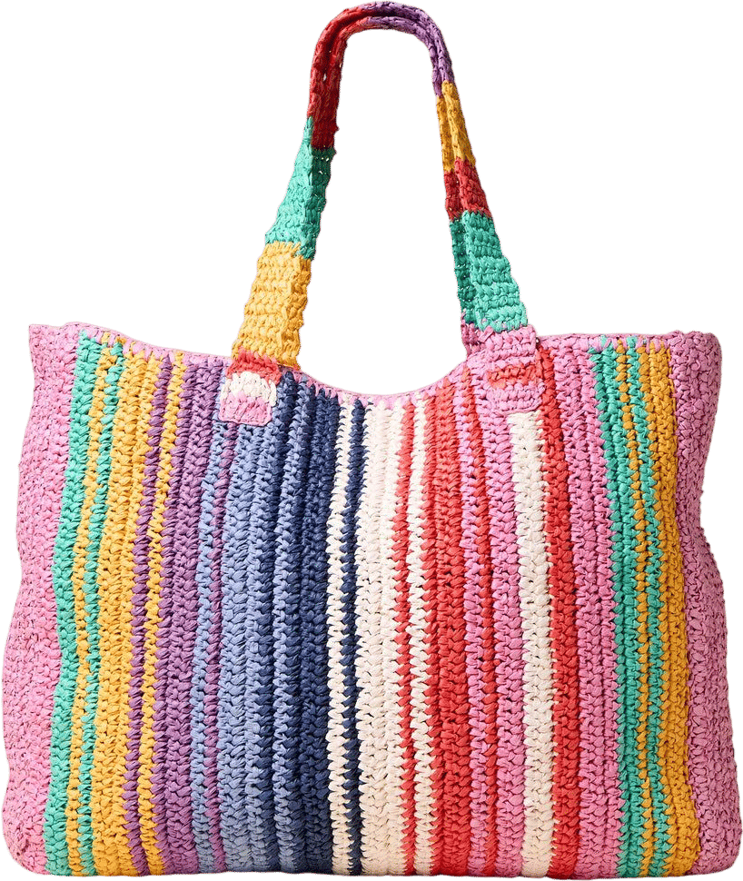 Faherty Rainbow Striped Beach Tote