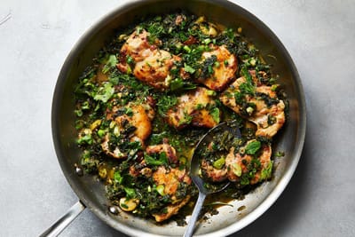 Herby Skillet Chicken With Greens Recipe