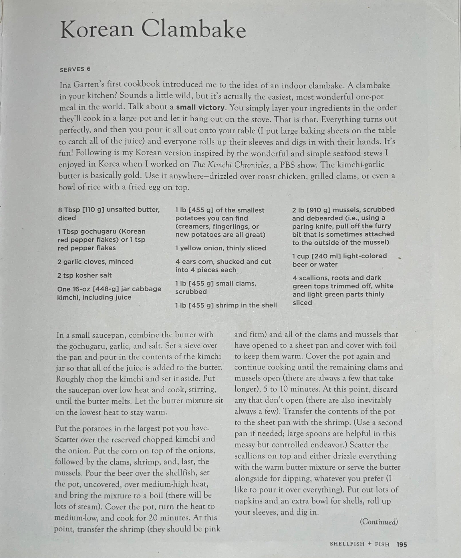 Julia Turshen's Korean Clambake from Small Victories
