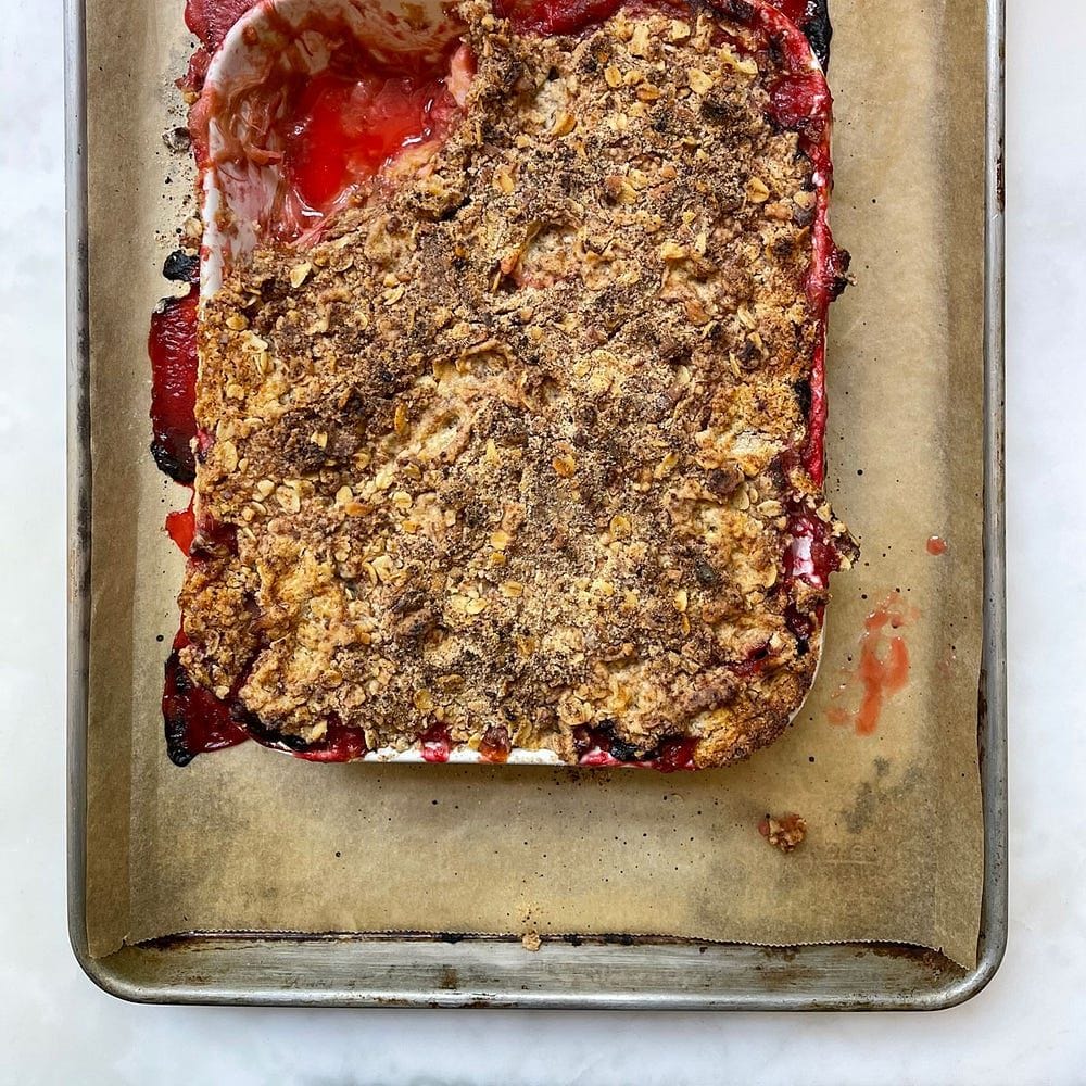 Rhubarb and Strawberry Crisp Recipe
