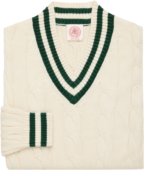 Ecru & Hunter Cotton Cricket Sweater