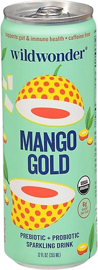 Wildwonder Mango Gold Sparkling Prebiotic Soda - 12 Oz