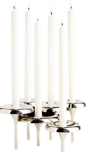 Aura Short Nickel Cast Brass Candelabra