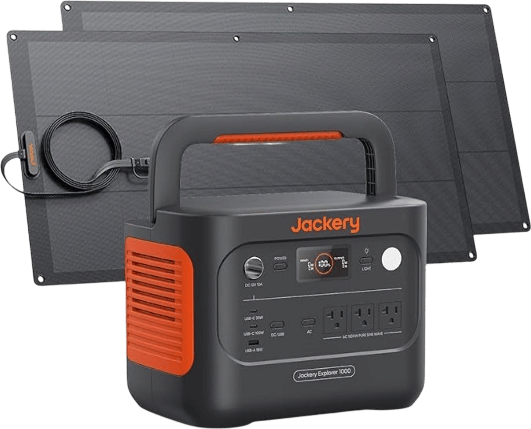 Jackery Solar Generator 1000 v2 with 2x 100W Solar Panels