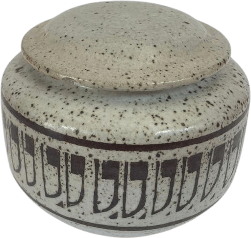 Vintage Studio Pottery Speckled Stoneware Lidded Ginger Jar