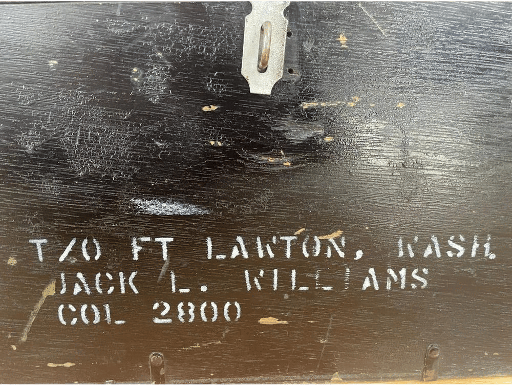 Vintage Military Footlocker Trunk from Fort Lawton
