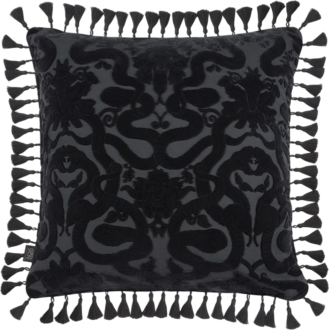 ANACONDA Large Tassel Cut-Velvet Cushion