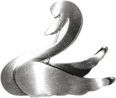 Vintage Sterling Silver Swan Pin