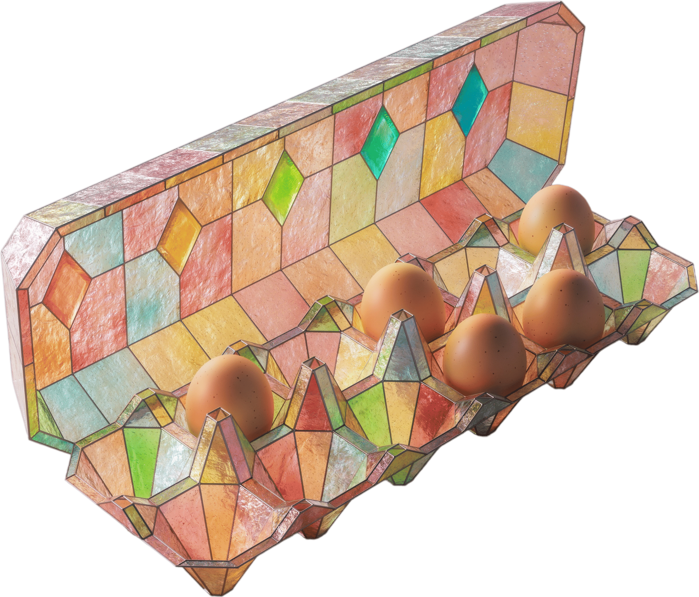 stained glass egg carton
