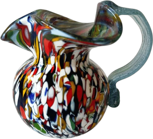 Fratelli Toso Murano Multicolored Glass Jug