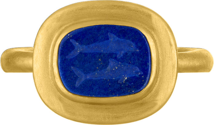 Prounis Jewelry Lapis Intaglio Ring