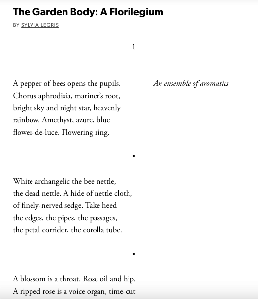 The Garden Body: A Florilegium
