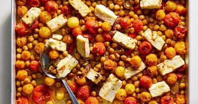 Sheet-Pan Feta With Chickpeas and Tomatoes Recipe
