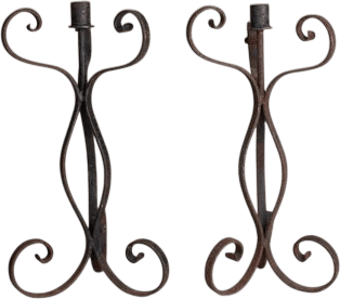 Vintage Wrought Iron Candle Holders