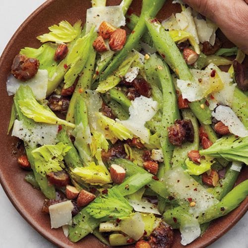 Celery Salad with Dates, Almonds, and Parmesan Recipe