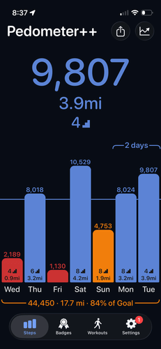 Changing your step goal to 7,500