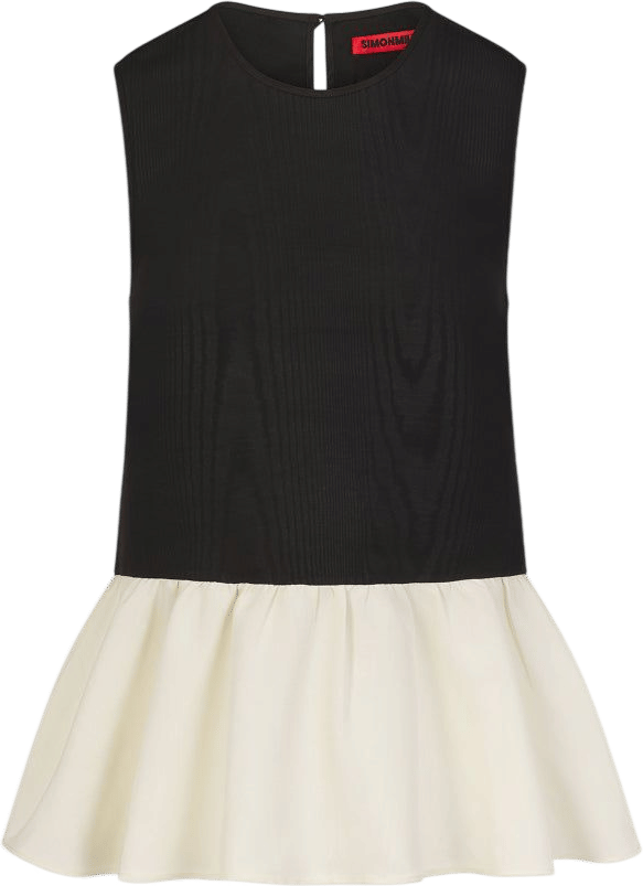 Simon Miller Iris Moire Top In Black/Bone