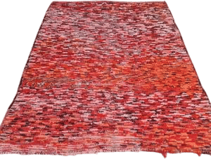 Unique Boujad Rug, Vintage Moroccan Rug, red Boujaad Rug