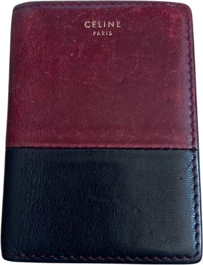 Celine Phoebe Philo Burgundy and Black Wallet