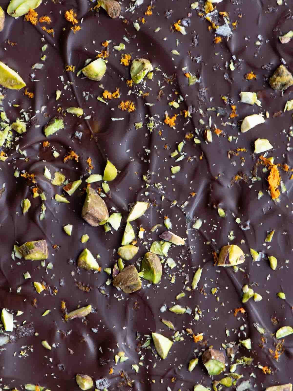 Chocolate Date Bark + Pepita Butter & Orange zest