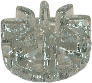 Vintage Brutalist Clear Art Glass Candle Holder, Trivet Ice Glass, Germany - Etsy