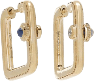 Yvonne Leon 9K Yellow Gold Diamond, Sapphire Earrings
