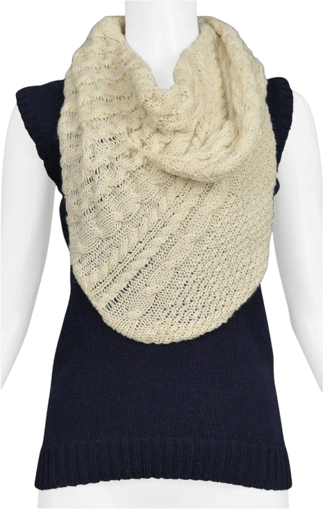 Balenciaga Navy Blue Sweater Vest  With Giant Cowl 2007