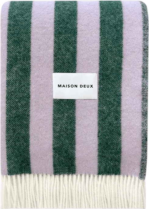 Lilac + Green Candy Stripe Blanket