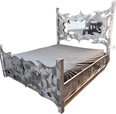 Vintage Handmade Cyberpunk Y2K Laser Cut King Bed