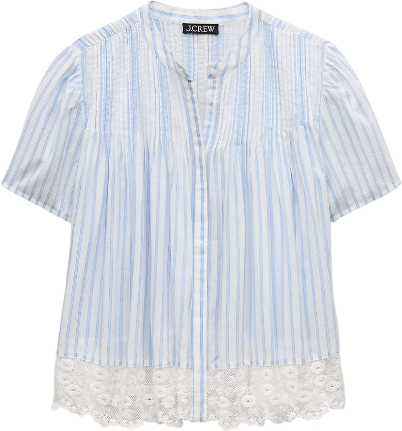 Lace-Trim Short-Sleeve Top