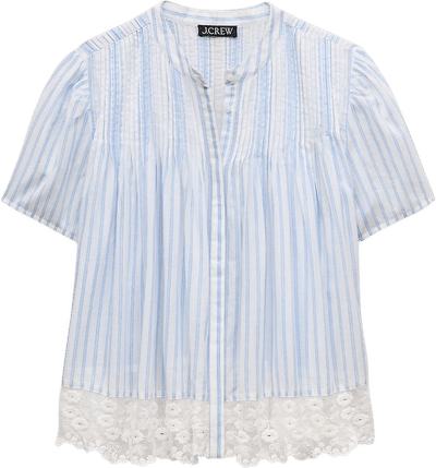 Lace-Trim Short-Sleeve Top