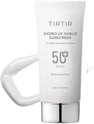 TIRTIR Hydro UV Shield Sunscreen | SPF 50+ Broad Spectrum UVA UVB Korean No White Cast Face Sunblock, 1.69 Fl Oz