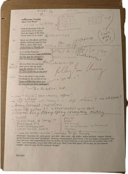 PJ Harvey 'Lwonesome Tonight' Signed Lyric Card