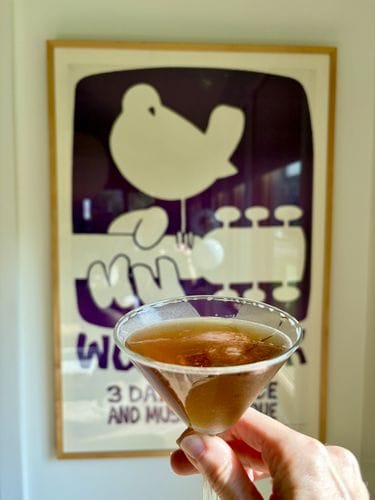 Having a Manhattan in honor of your dad next to his original Woodstock poster