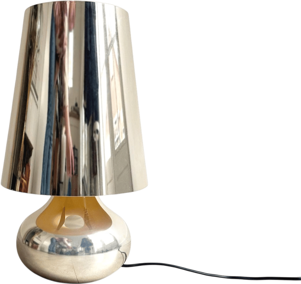 Large vintage golden acrylic Kartell Cindy table lamp designed by Ferruccio Laviani