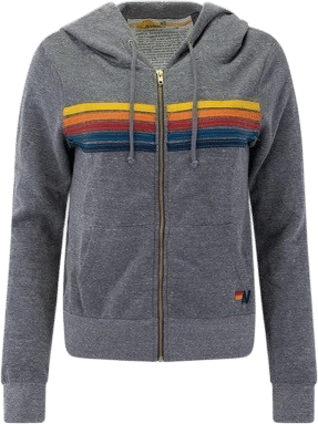 Aviator Nation 5 Stripe Hoodie Heather Grey