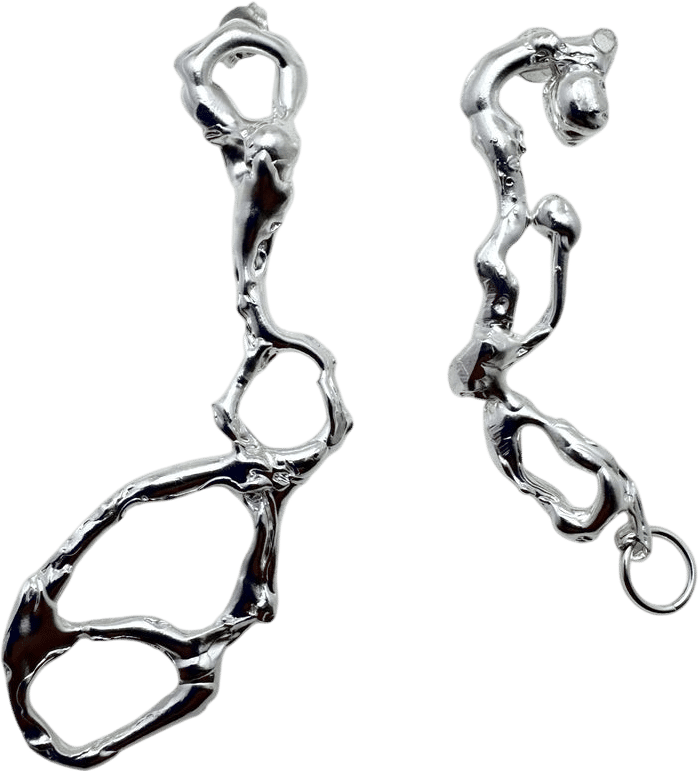 Metal On Skin Butterfly Wings earrings