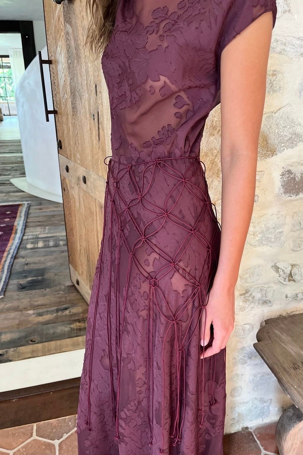 Roame Capri Dress Mulburry Jacquard